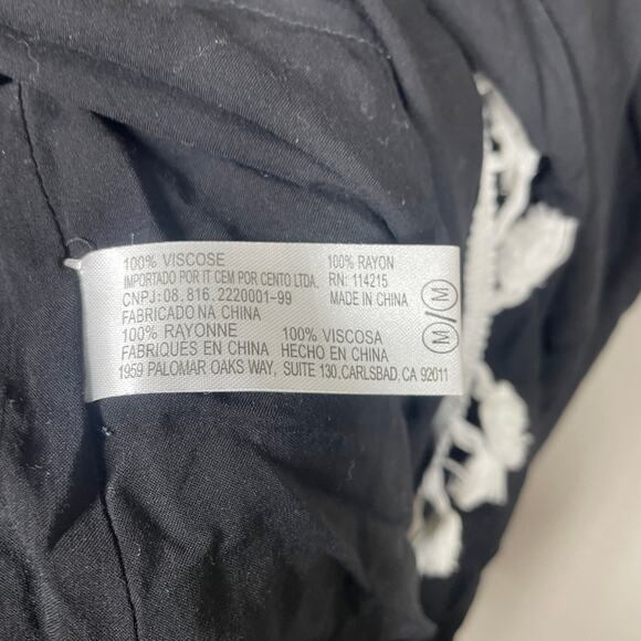 Sofia by Vix Medium Jodie Sheath Dress Swim Cover Up Black Pom Spaghetti Straps - Picture 7 of 9